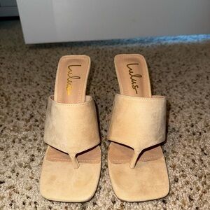 Lulu's Suede Tan Heels